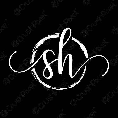 sh initial handwriting logo design 1854880