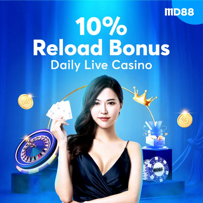 10% Live Casino Bonus ##Deposit pada permainan kasino langsung yang anda sukai dan mendapat bonus reload 10%