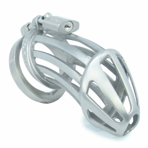 BON4MXL Horizontal Chastity Cage Locked Ring Stainless Steel 2