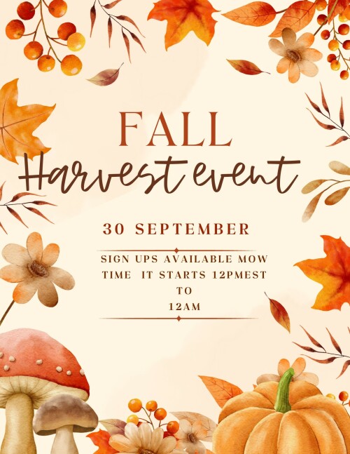 Brown Illustrative Fall Leaves Autumn Market Flyer (1)