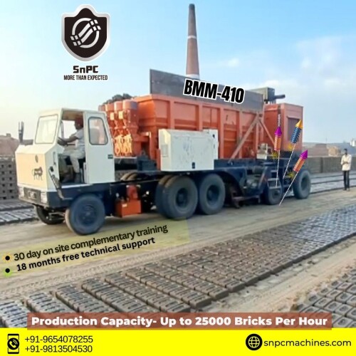 BMM410 is a fully automatic red clay brick making machine by Snpc companies which has greatly revolutionize brick production due to its high speed and less raw material requirement. It can produce 24000 brick/hr with a reduction of 45%cost and natural resources like water, it requires only one-third of water for brick making as required during manual production. This machines requriesa fuel consumtion of 16-18 litres/hr for its working. Raw material needed for its working can be mud, clay or mixture of clay and flyash. This machine is widely used by itta Bhatta, brick making factories or brick kiln and clay brick manufacturers around the globe. Different types of brick produced by this machines are clay brick, flyash brick etc. Different types of brick this machine can produce are red bricks, clay bricks, flyash brick. This machine give kiln owner to produce brick independently anywhere anytime. This machine consumer 16-18 litres of fuel for its working. Other mobile brick making machines are BMM-160, BMM-310, SBM-180 with different production capacities. Consumers can order from any state, Country or can visit us for their own satisfaction. Thankyou for visiting us.
8826423668
https://snpcmachines.com/brick-machines/bmm400

#snpcmachines #brickmakingmachien #claybrick #soilbrick #BMM410 #strongbrick #constructionmachinery #industry #Haryana #India #eco-friendly