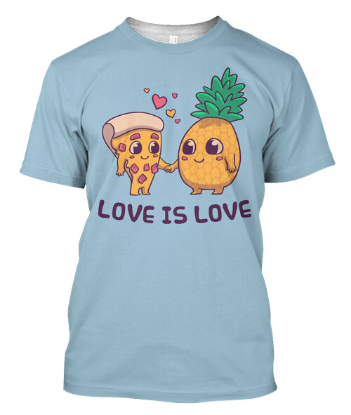 Love is Love Pineapple Pizza Pride, LGBTQ, Gay, Trans, Bisexual, Asexual Classic T Shirt copy