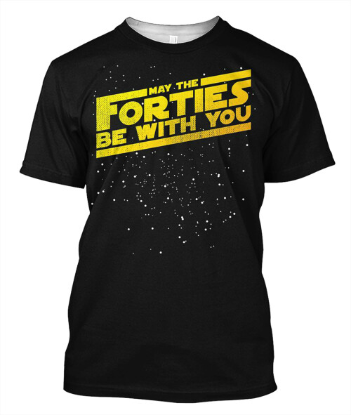 May The Forties Be With You Vintage 40th Birthday Distressed Star Illustration Essential T Shirt cop
