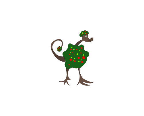 The bush pokemon
[plant] [starter]
A dinosaur-esc pokemon that can disguise as a bush due to the leaves growing off of it. The berries growing on it are safe and edible, the green ones rather bitter while the red ones are sweet. It's 5'3. Its skin has wood-like properties, but is very durable.