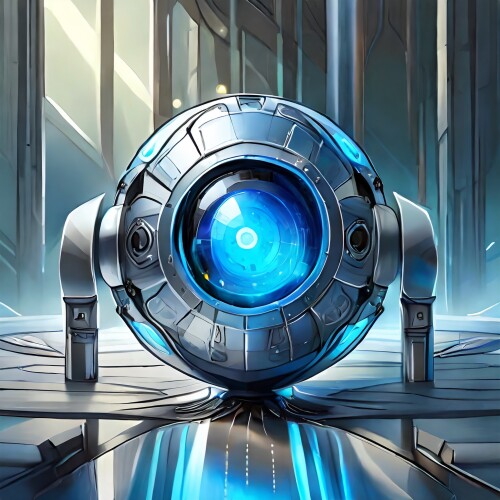 Firefly-Imagine-a-realistic-robotic-sphere-with-a-blue-lens-reminiscent-of-Wheatley-from-Portal-2.jpeg