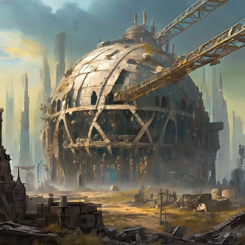 Firefly-futuristic-city-with-a-destroyed-dome-covering-it-the-dome-is-full-of-jagged-gaps.-destroye.jpeg