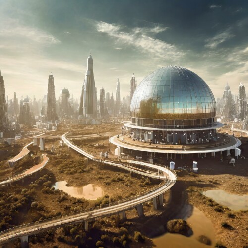 Firefly-futuristic-domed-city-with-polluted-ground-and-no-food-left.-nothing-can-grow-and-people-are.jpeg
