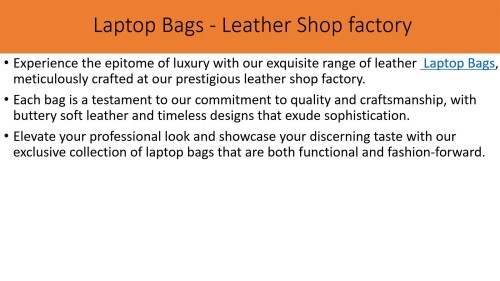 Visit More -  https://leathershopfactory.com/collections/laptop-bags