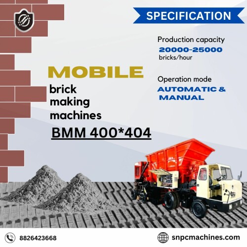 Say good bye to hand made bricks, just buy and start production clay brick machine with Snpc Mobile Brick making machine. SNPC Machine Pvt. ltd is the only manufacturer of fully automatic mobile brick making machines in the world known as a factory of brick on wheels. Machine manufactured by this company produce brick while moving on wheel like a land vehicle. 
https://snpcmachines.com/
#Snpcmachines #brickmakingmachine #machineformakingbrick #BMM400 #BMM410 #offpageconstruction #singlediemachine #doublediemachine #claybrickmachine #constructiontools