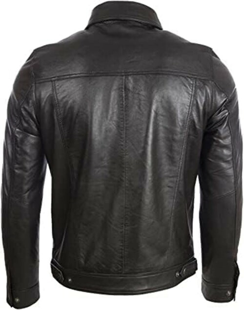 The Jasperz Classic Lambskin Jacket For Men Geniune Leather Motorbike Shirt Style Collar Jacket With