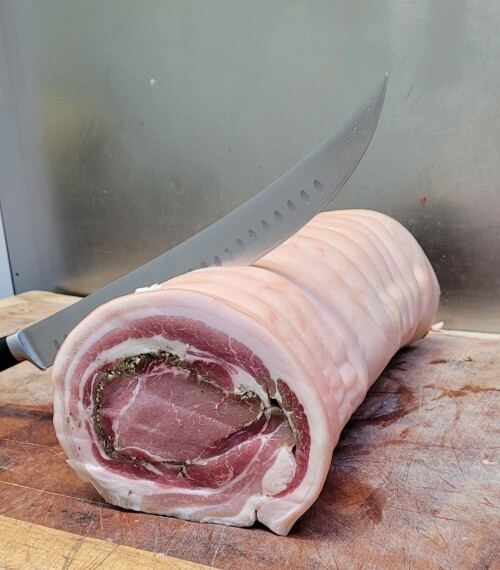 Indulge in the exquisite flavors of handcrafted Italian Porchetta from Butchers Fridge. Made from free-range pork, our Porchetta is a culinary delight. Order now! https://www.butchersfridge.co.uk/shop/pork/roasting-joints-pork/porchetta/