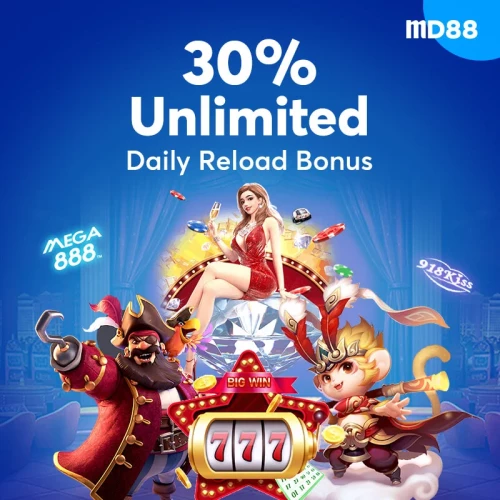30� Unlimited Mega888 918Kiss Daily Reload Bonus 800x800 (EN) (1)