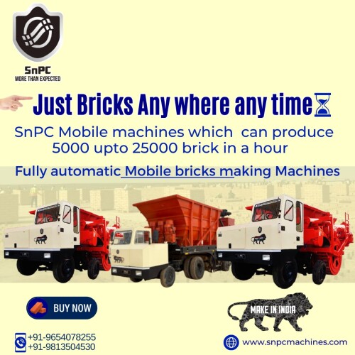 SNPC Machine pvt ltd is a brick on wheel factory with mobile brick making machine. Our two main type of machines are BMM-160 &BMM-300 semi & fully automatic resp. These machines mould brick while moving on wheel with a reduction of 45% cost & 3 times stronger brick as well. Machines requires fuel consumption & prepared raw material for its workinglike gyara, mud etc. Customer can order machine from any state/country or can visit us for their own satisfaction Thankyou for considering our site. 
For more queries please contact us: 8826423668
https://www.snpcmachines.com/

#brickmakingmachine #claybrickmakingmachine #innovationinbrickmaking #worldbestbrickmakingmachine #fastestbrickmakingmachine #snpcIndia #snpcmachines #brickmakingmachineIndia #brickmakingmachineHaryana #brickmakingmachineAssam #mobilebrickmakingmachine #offroadconstruction #offroadbrickmakingmachine #constructionequipment #constructionmachinery #ecofriendlybrickmakingmachine