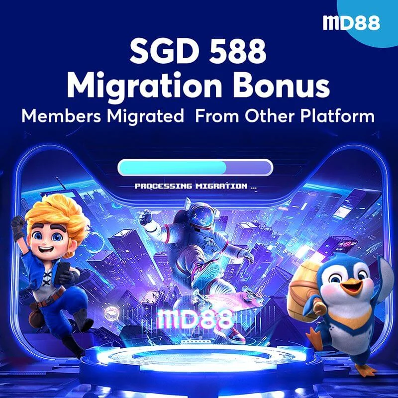 Bonus Migrasi MD88 ##Tingkatkan pengalaman permainan anda dengan MD88 dan dapatkan bonus istimewa sehingga SGD 500 sebagai hadiah sambutan!